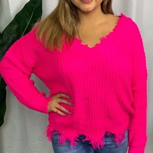 Neon pink sweater